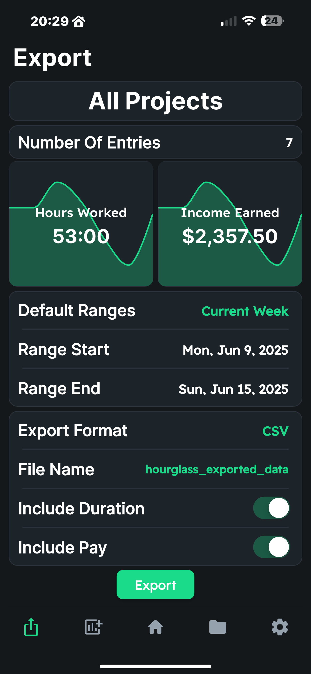 Export your data